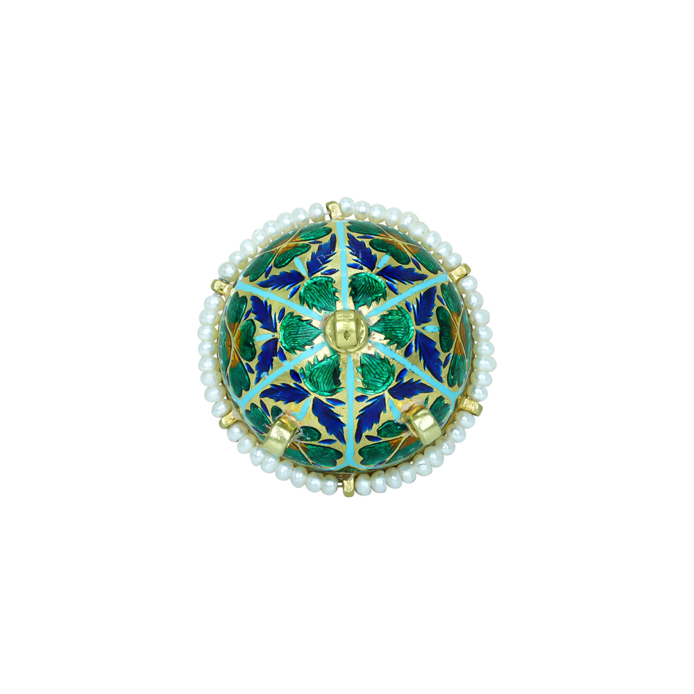 Polki Borla with Pearl Halo and String